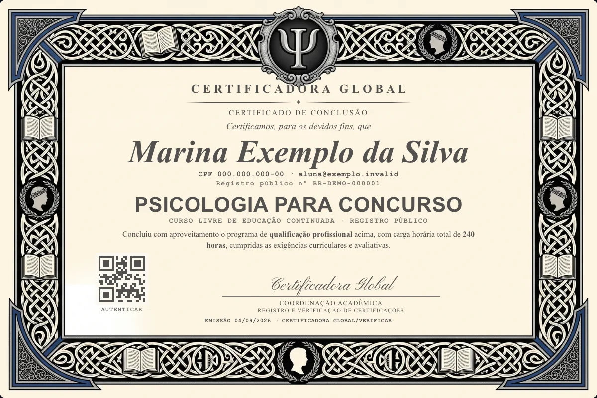 Capa do curso Psicologia para Concurso