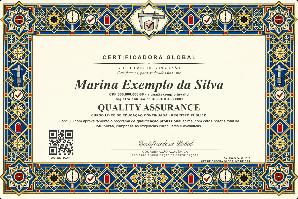 Capa do curso Quality Assurance