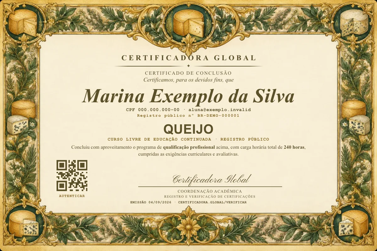 Capa do curso Queijo