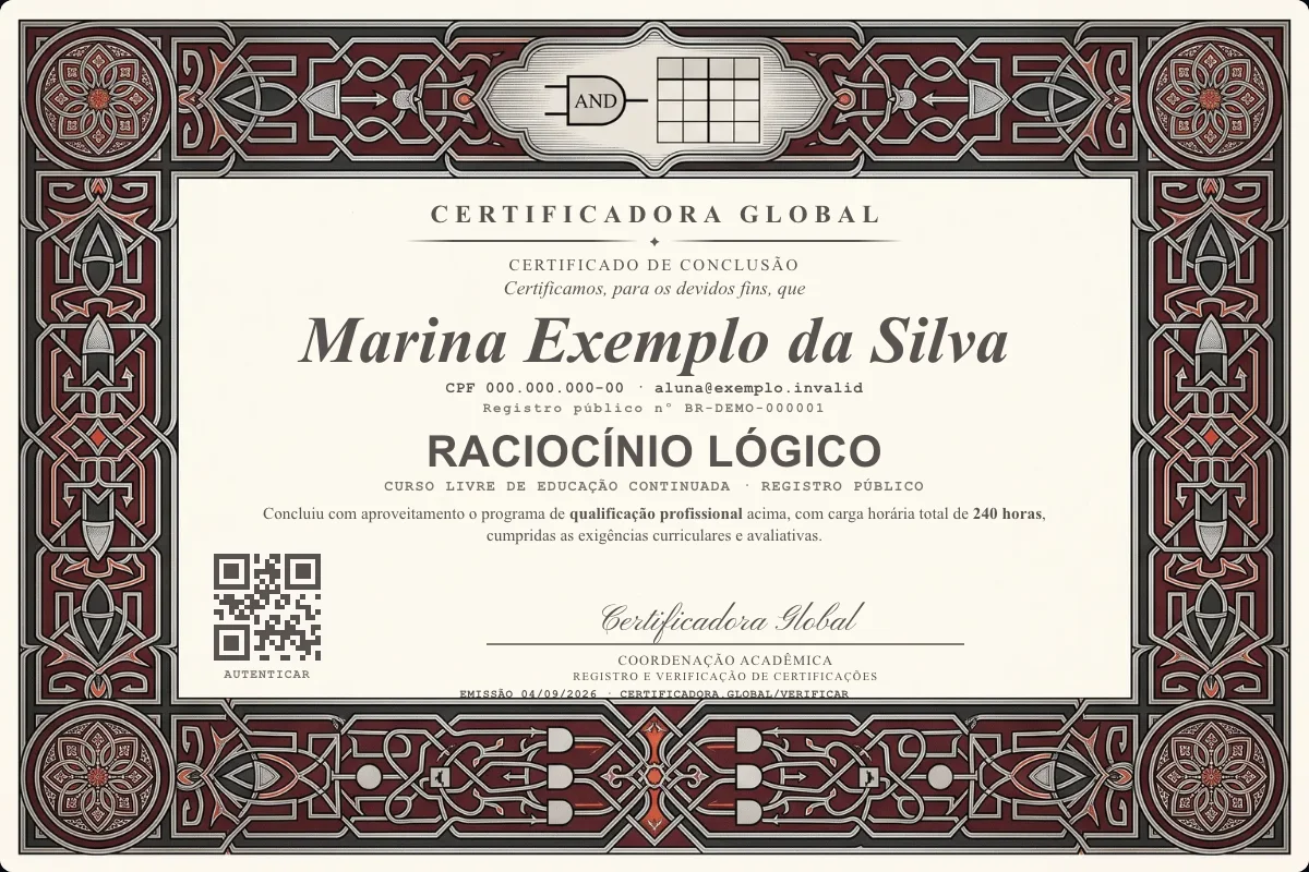 Capa do curso Raciocínio Lógico
