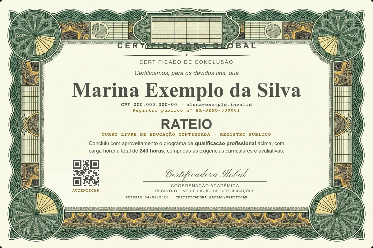 Capa do curso Rateio