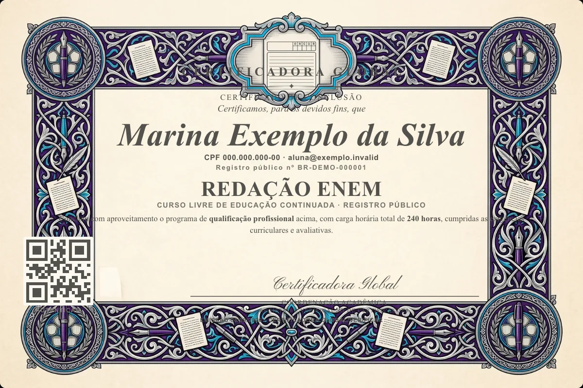 Capa do curso Redação Enem
