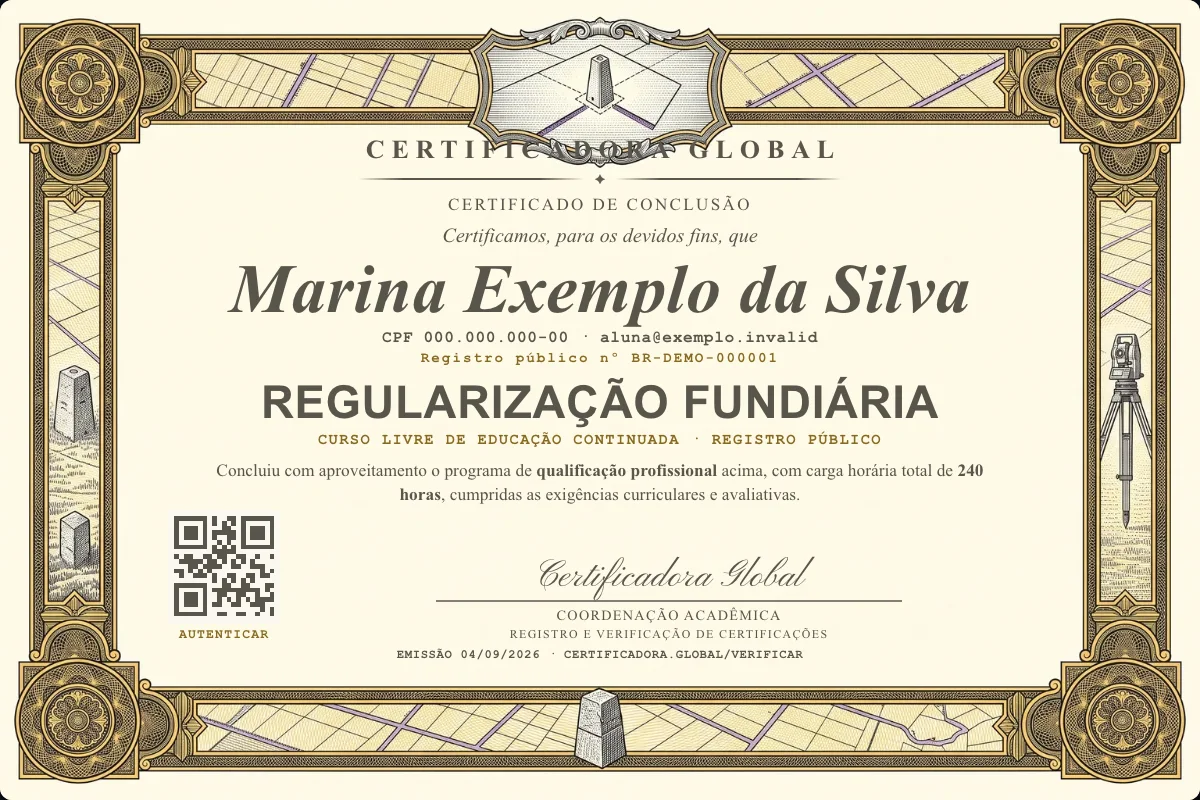 Capa do curso Regularização Fundiária