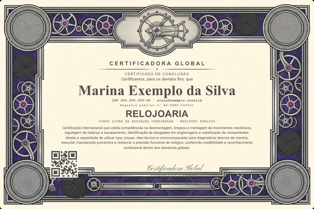 Capa do curso Relojoaria