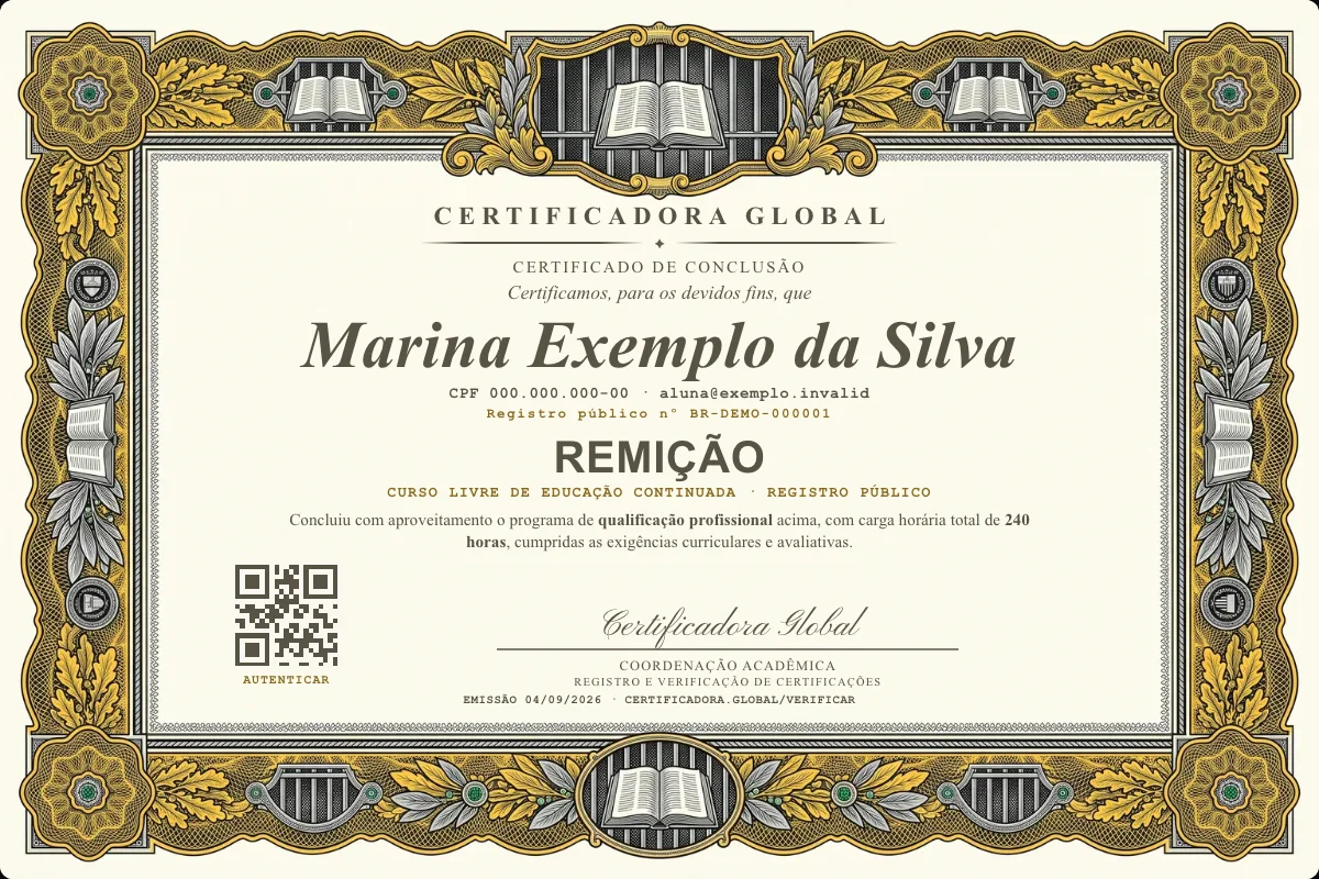 Capa do curso Remição
