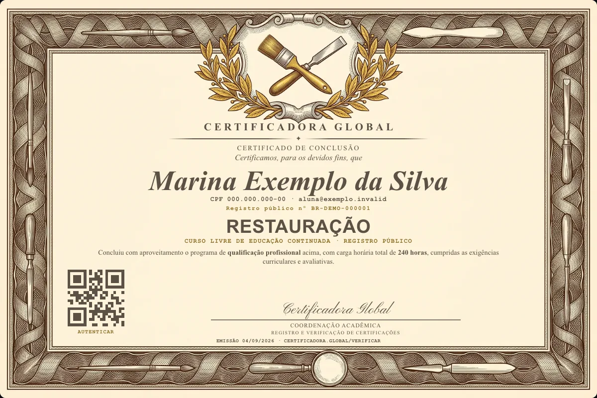 Capa do curso Restauração