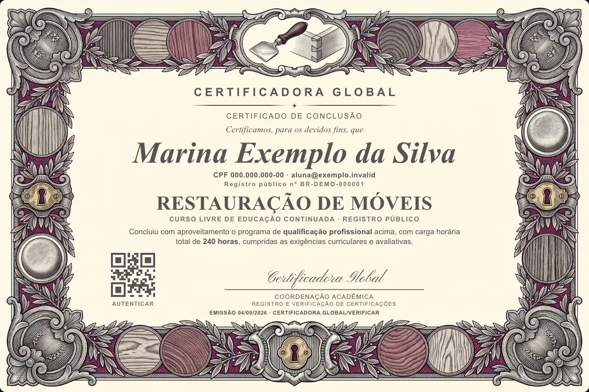 Capa do curso Restauração de Móveis