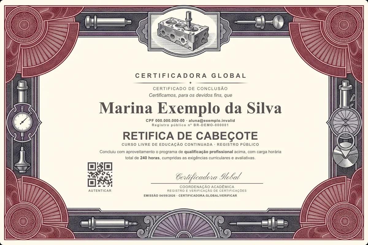 Capa do curso Retifica de Cabeçote