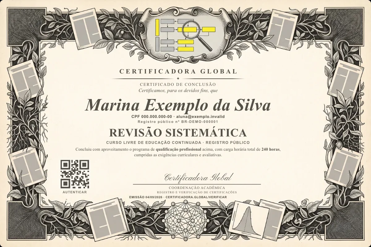 Capa do curso Revisão Sistemática