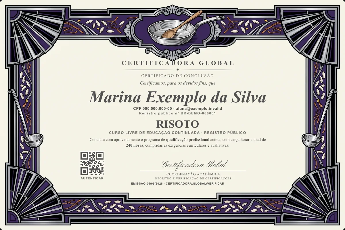 Capa do curso Risoto