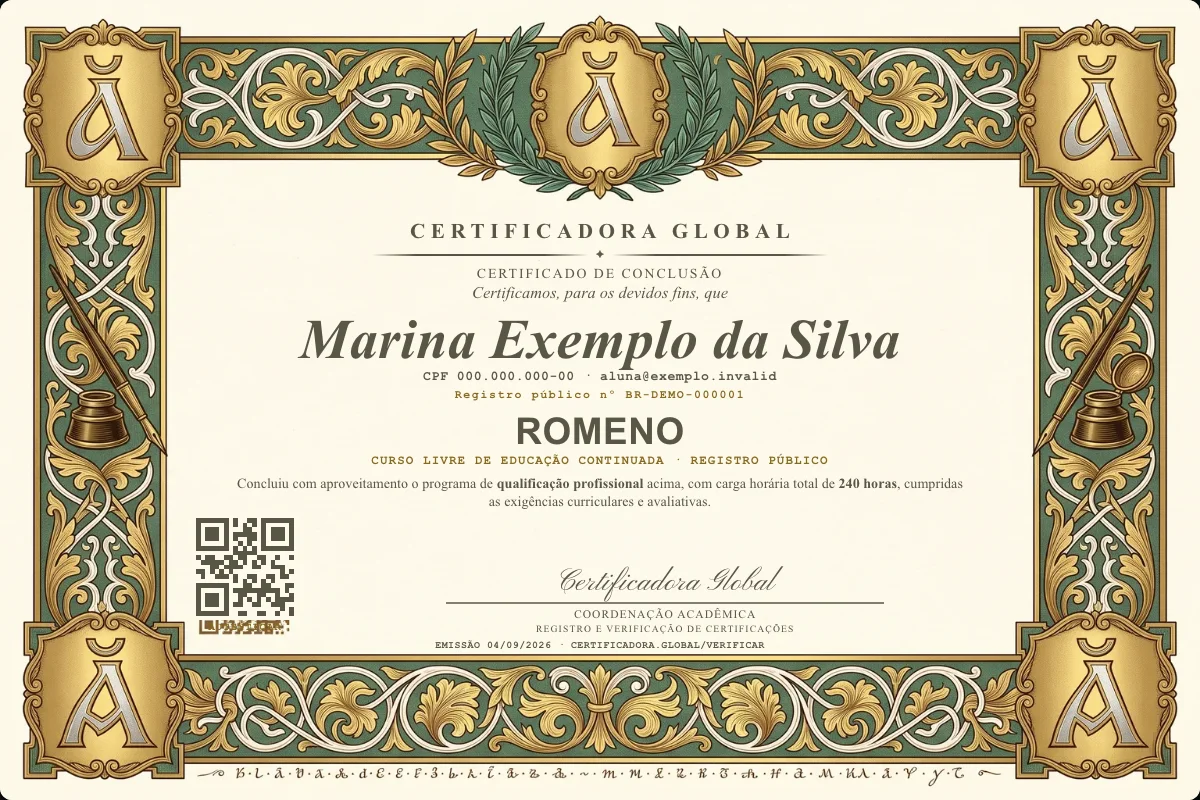 Capa do curso Romeno