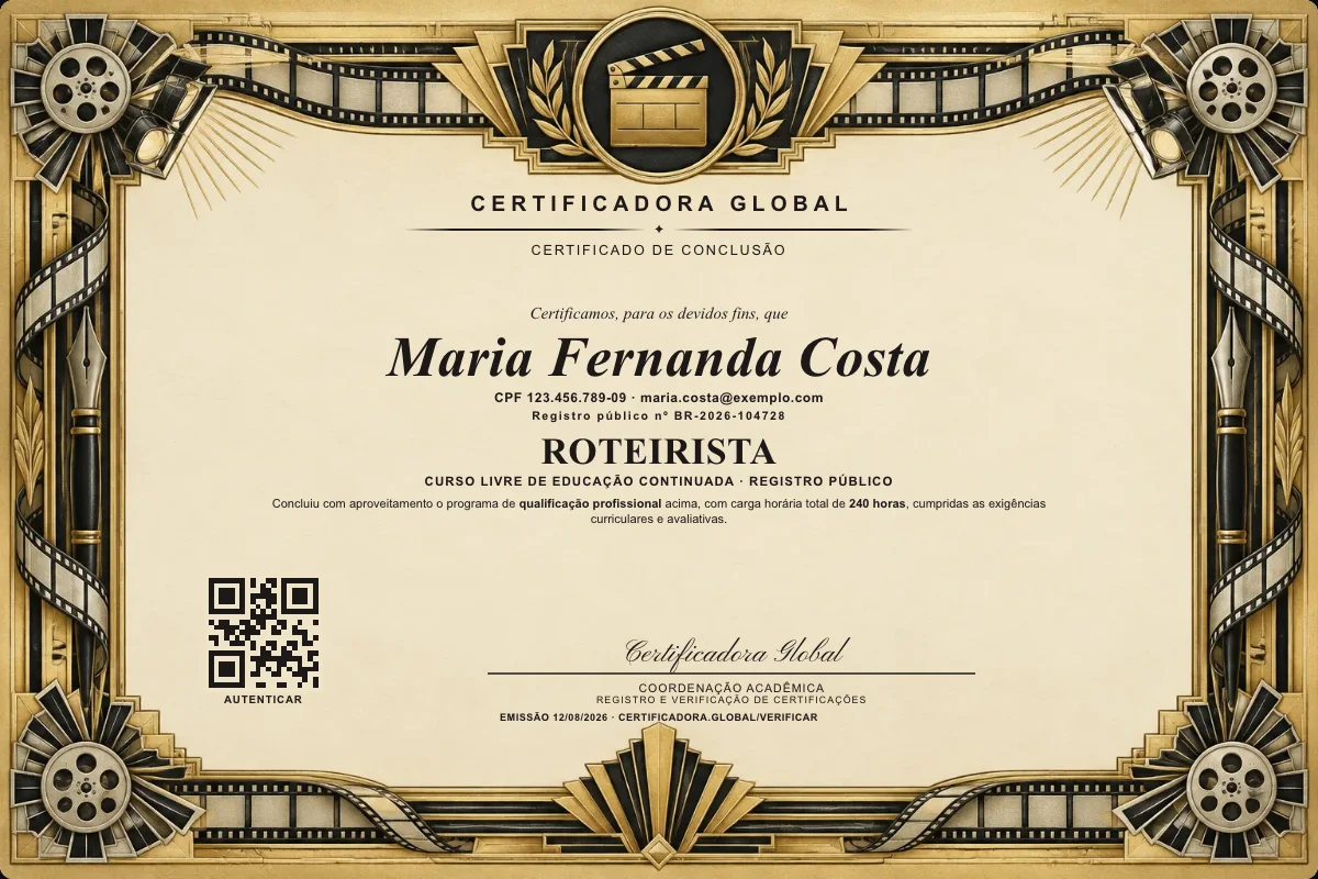 Capa do curso Roteirista