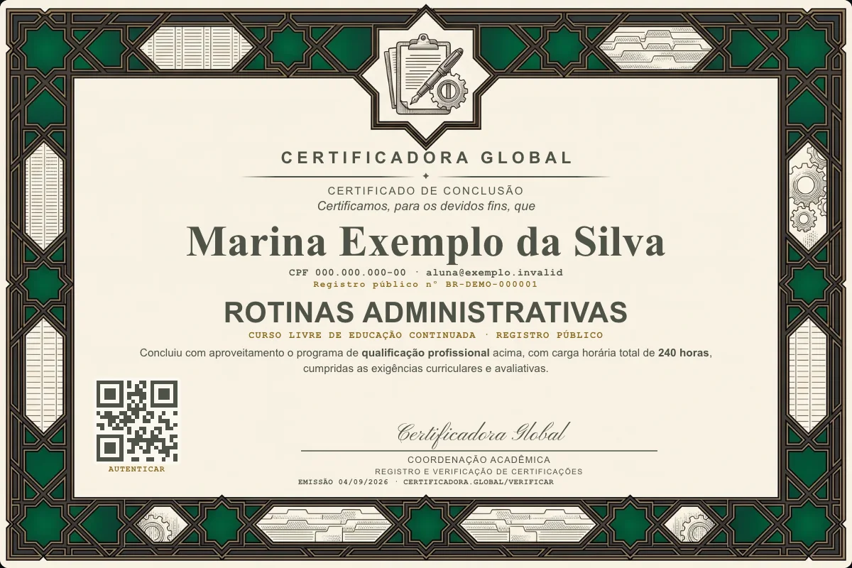 Capa do curso Rotinas Administrativas