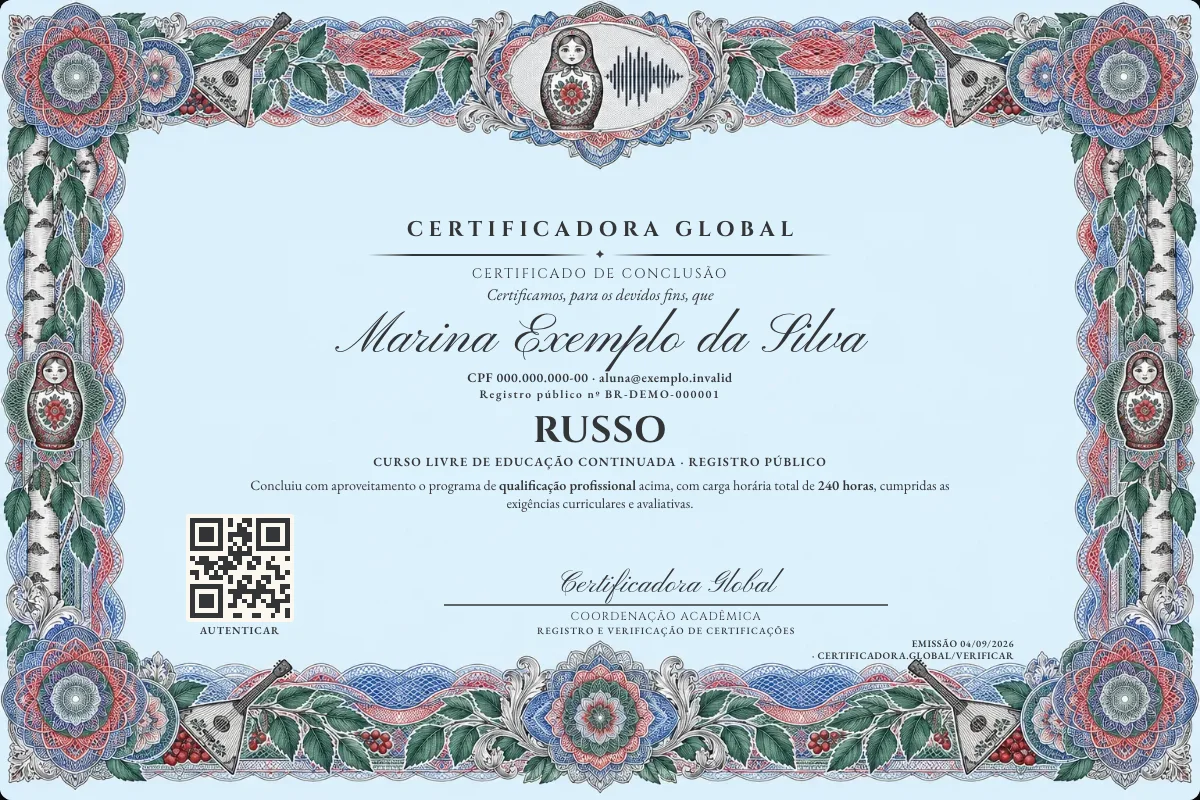 Capa do curso Russo