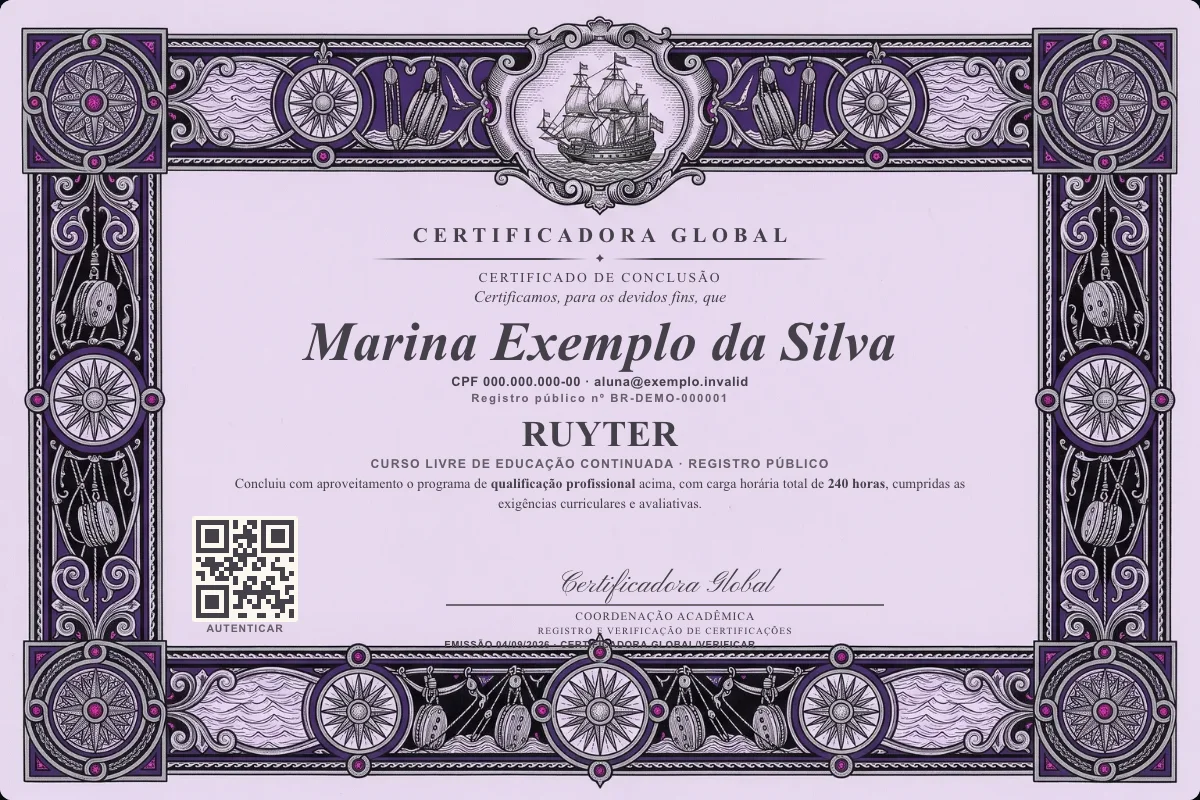 Capa do curso Ruyter