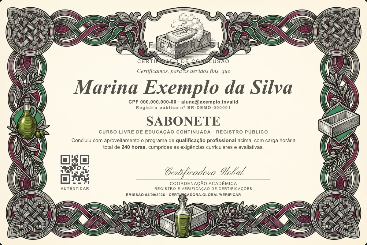 Capa do curso Sabonete