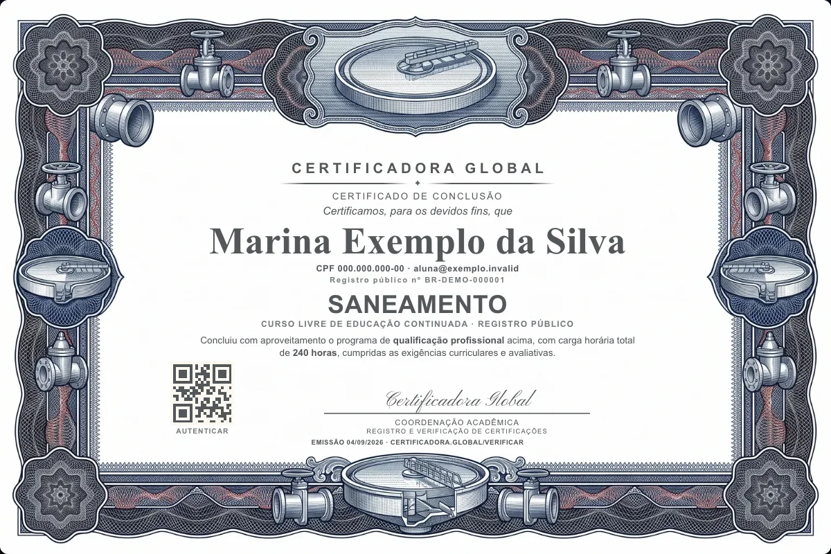 Capa do curso Saneamento