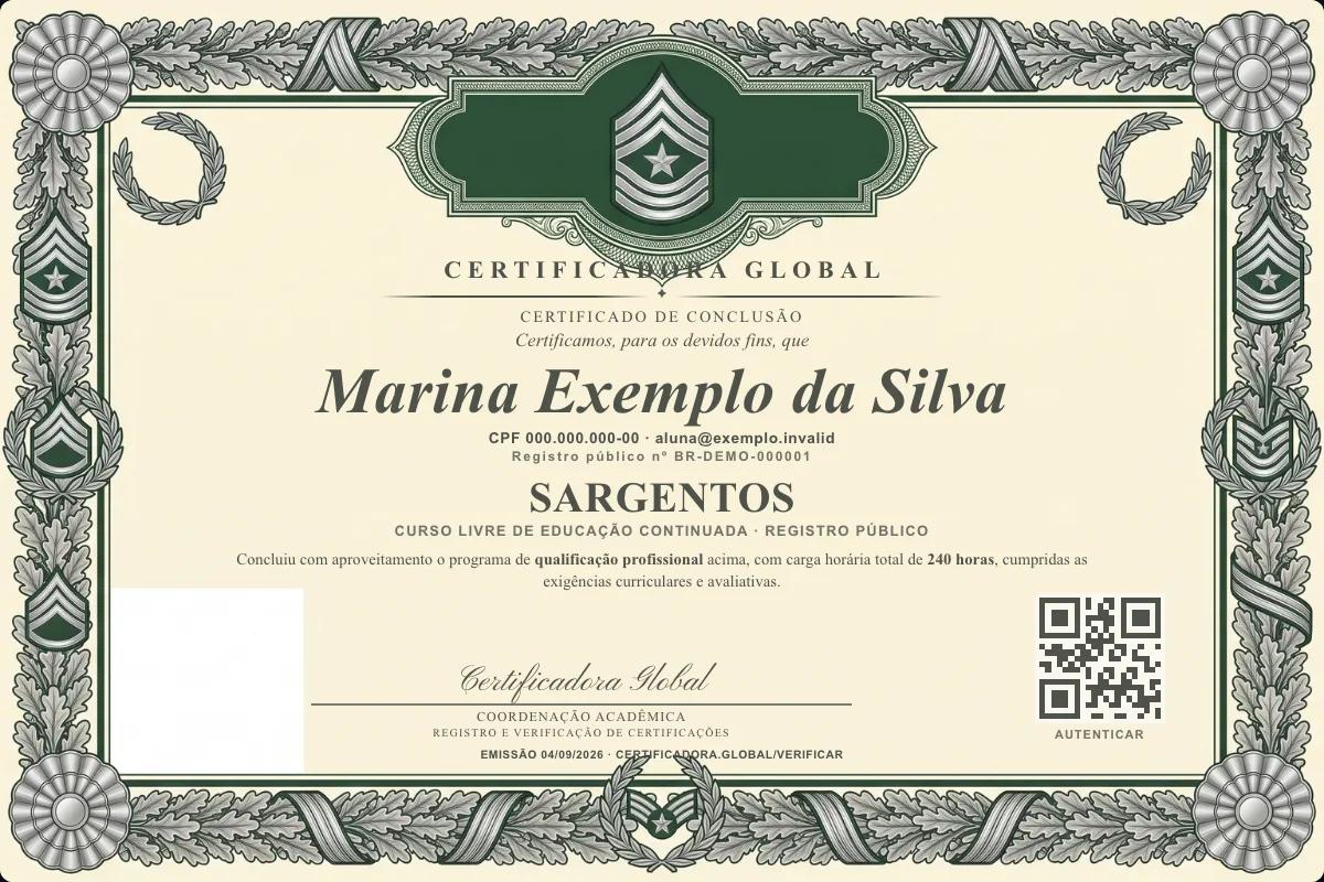 Capa do curso Sargentos