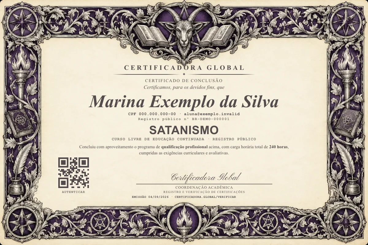 Capa do curso Satanismo