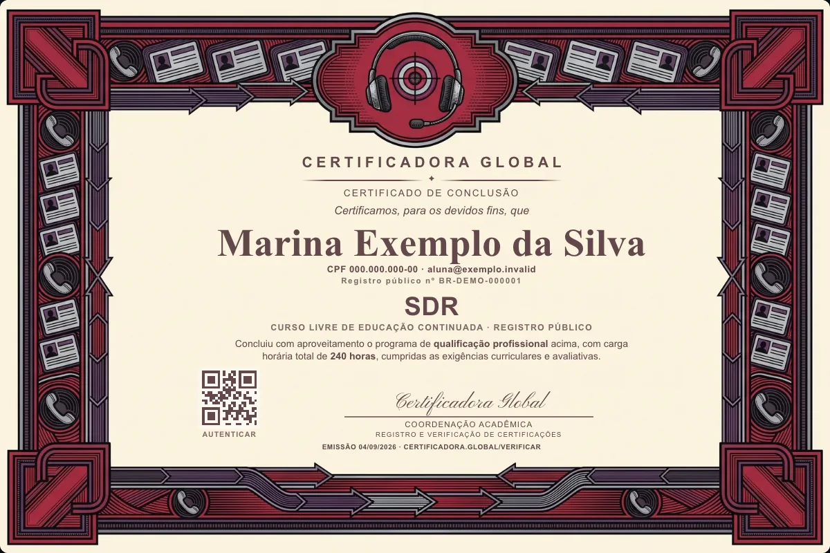 Capa do curso Sdr