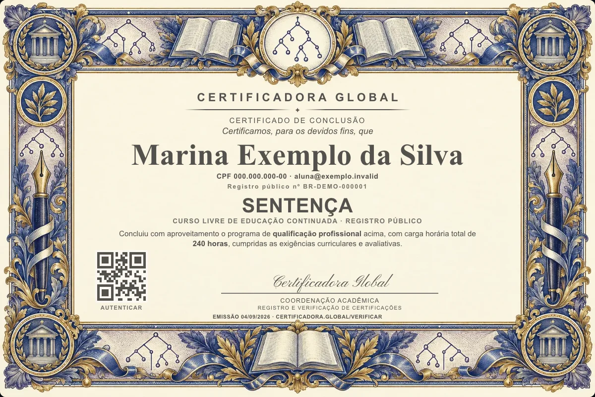 Capa do curso Sentença