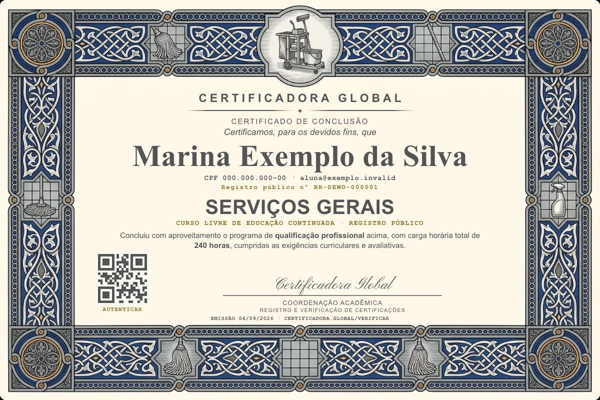 Capa do curso Serviços Gerais