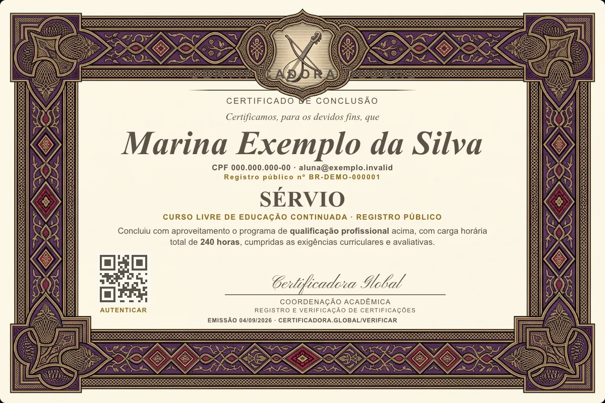 Capa do curso Sérvio