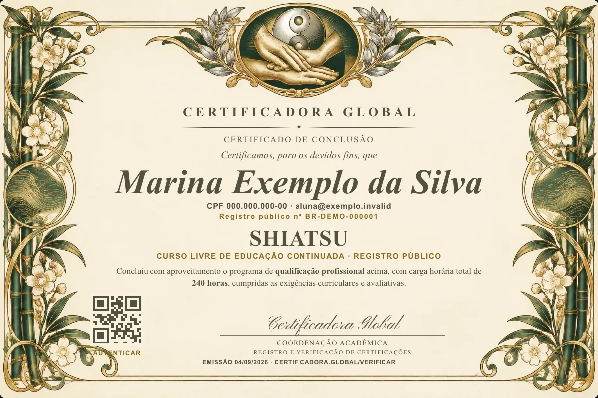 Capa do curso Shiatsu