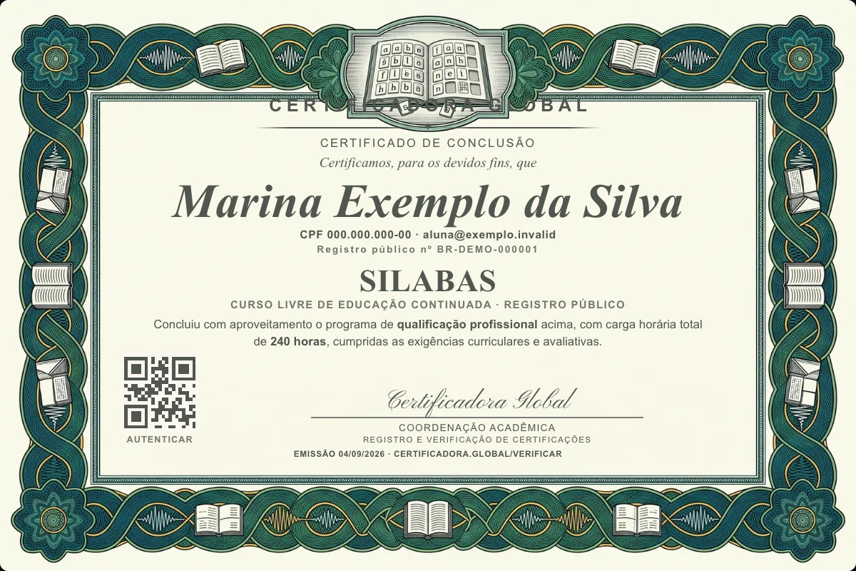 Capa do curso Silabas