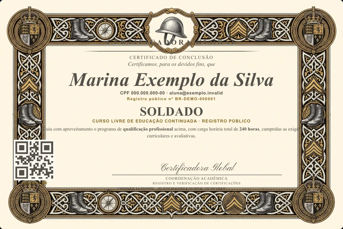 Capa do curso Soldado