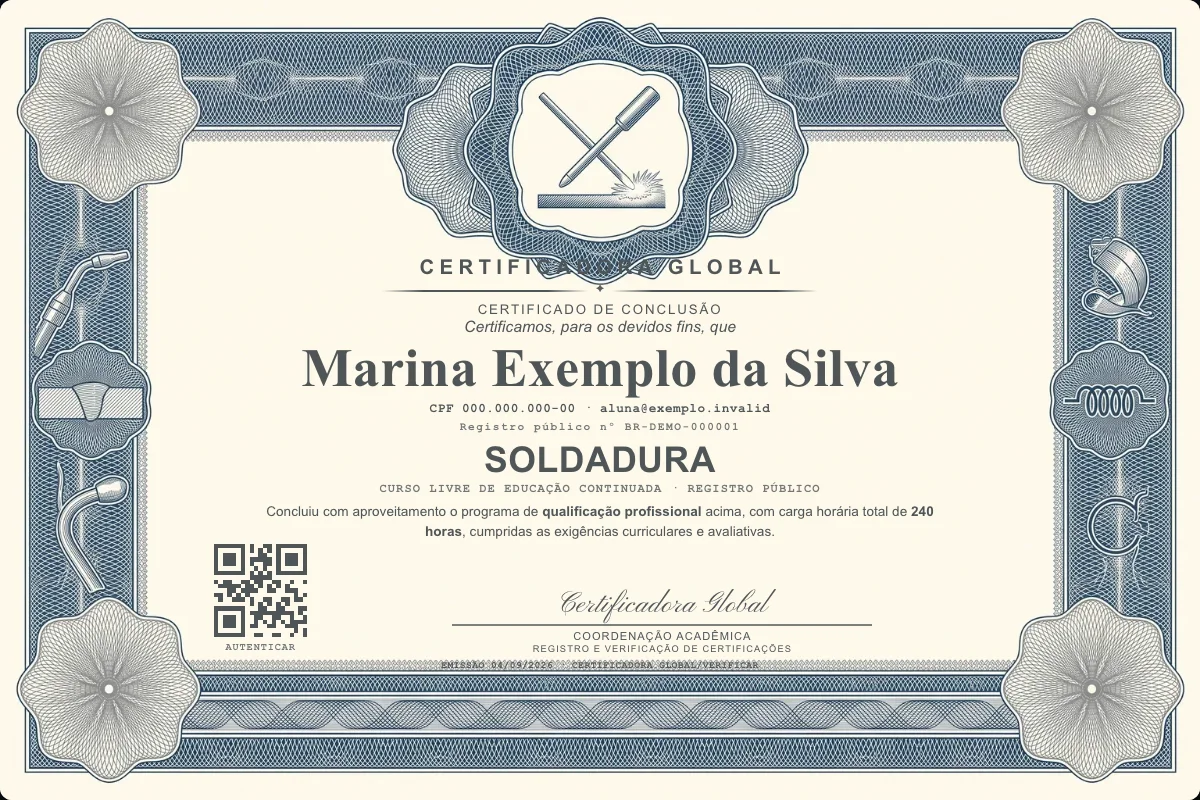 Capa do curso Soldadura