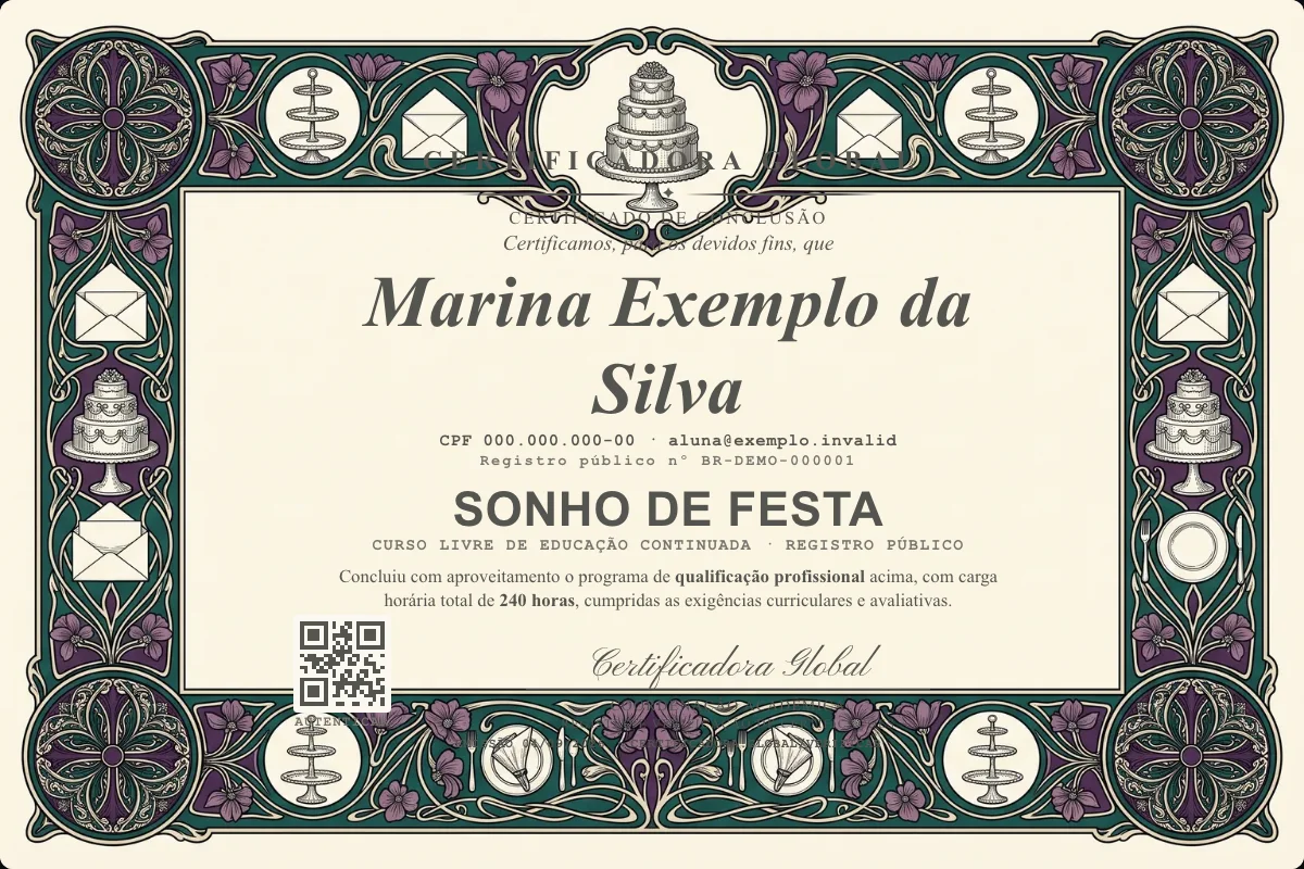 Capa do curso Sonho de Festa