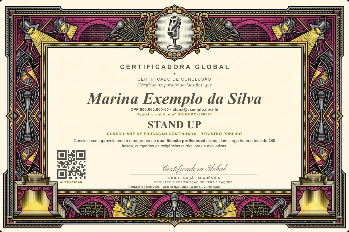 Capa do curso Stand Up