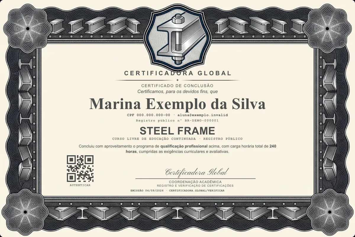 Capa do curso Steel Frame
