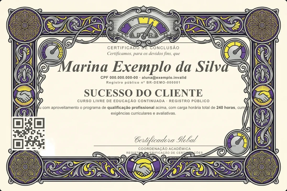 Capa do curso Sucesso do Cliente