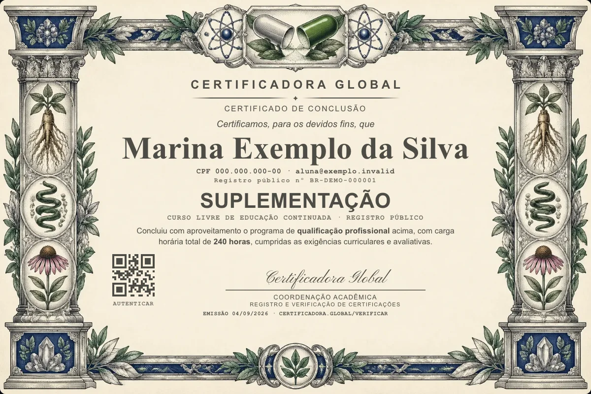 Capa do curso Suplementação