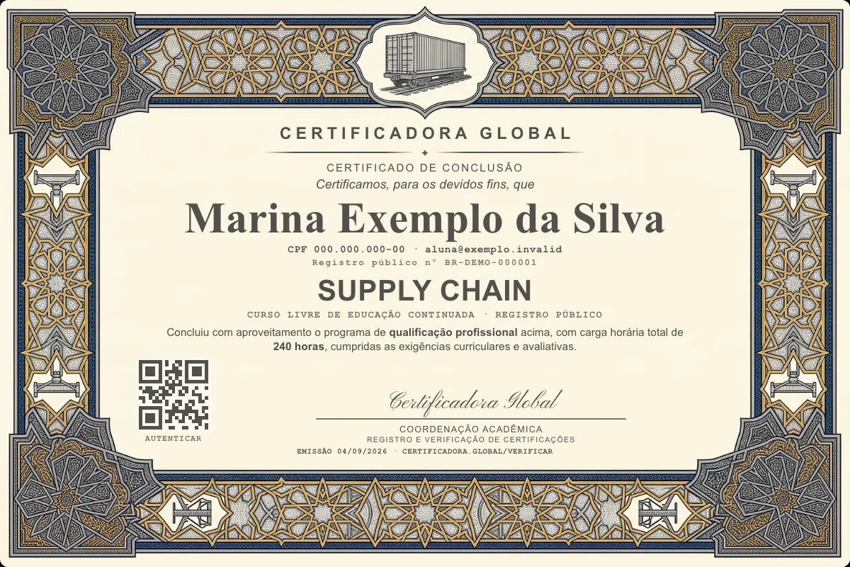 Capa do curso Supply Chain