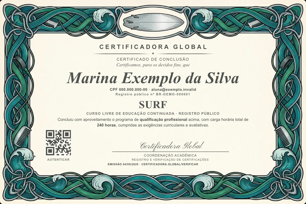 Capa do curso Surf