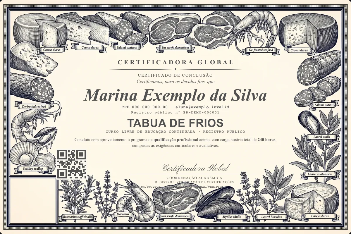 Capa do curso Tabua de Frios