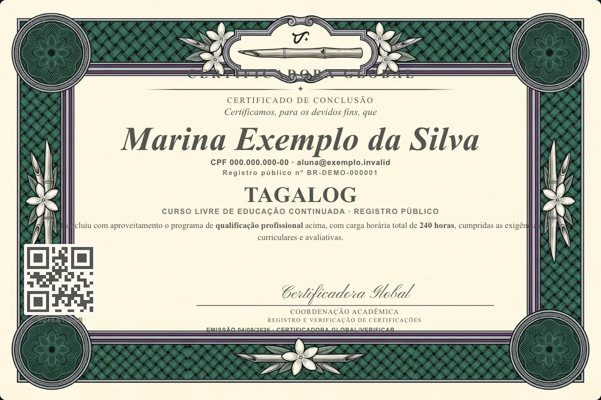 Capa do curso Tagalog