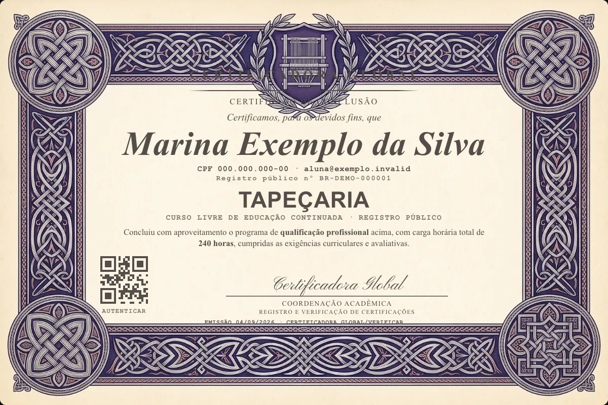 Capa do curso Tapeçaria