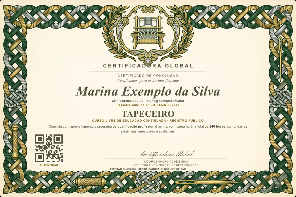 Capa do curso Tapeceiro