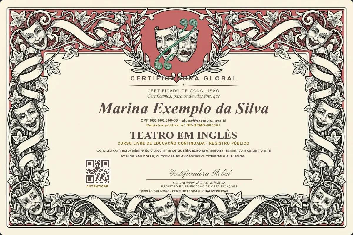Capa do curso Teatro em Inglês