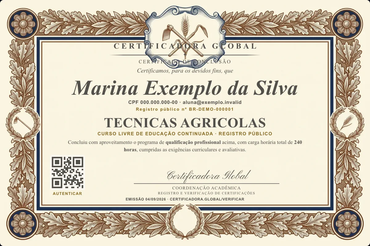 Capa do curso Tecnicas Agricolas