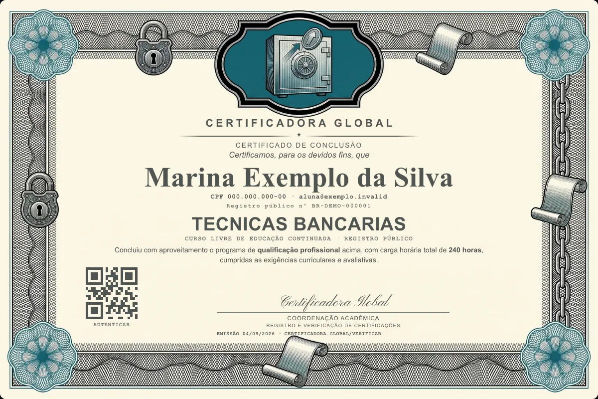 Capa do curso Tecnicas Bancarias