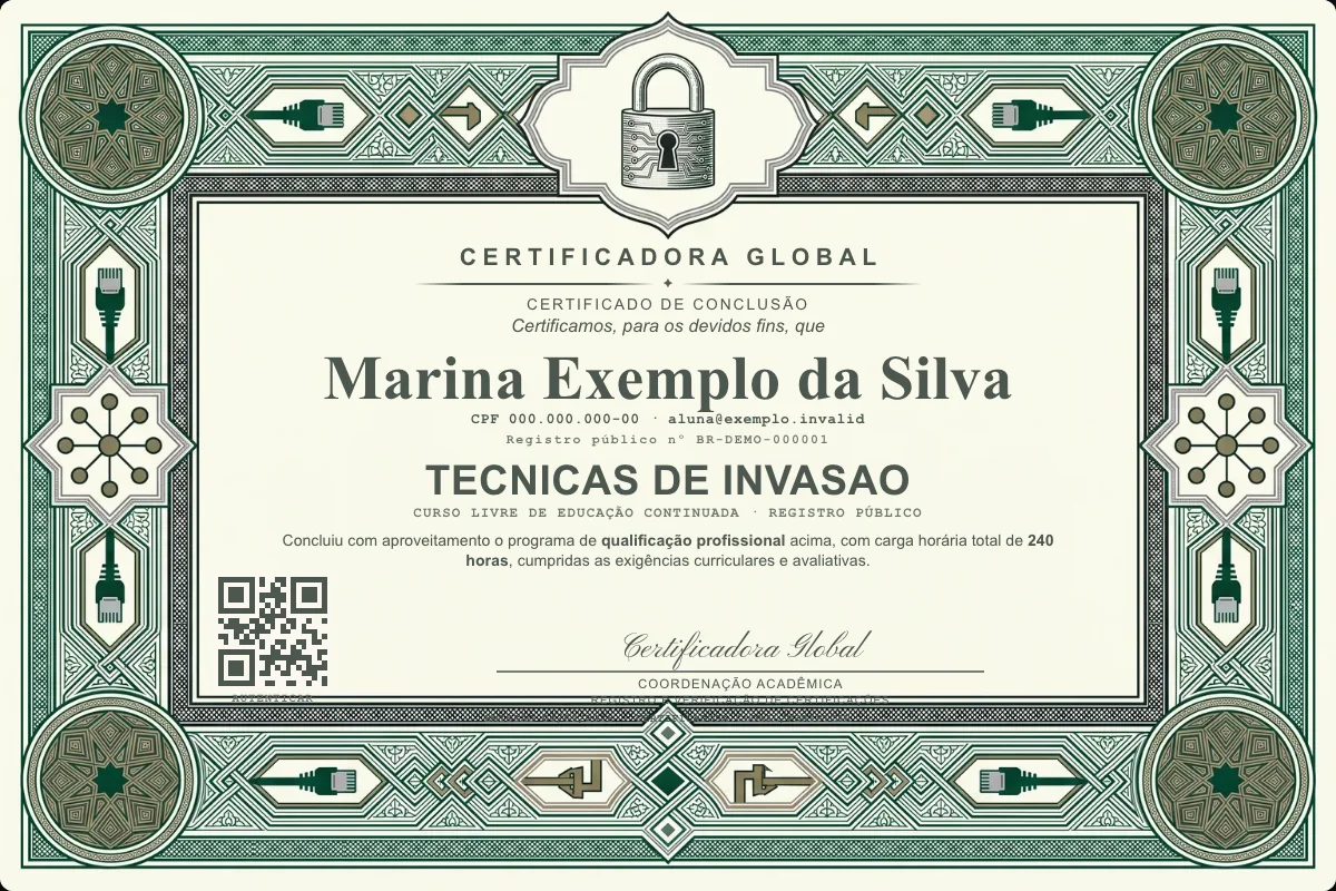 Capa do curso Tecnicas de Invasao