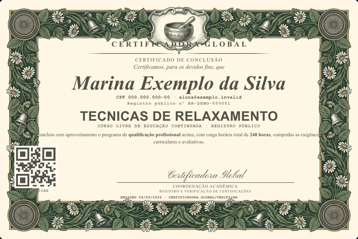 Capa do curso Tecnicas de Relaxamento
