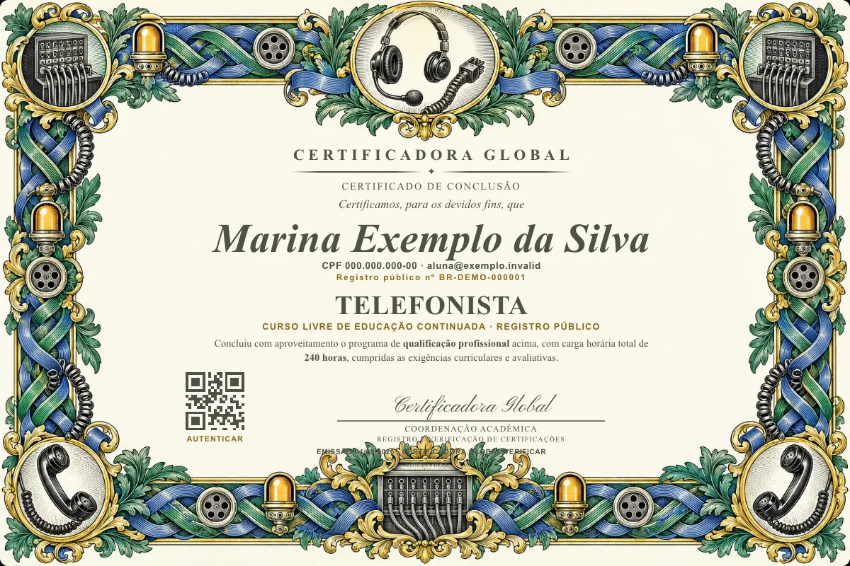 Capa do curso Telefonista