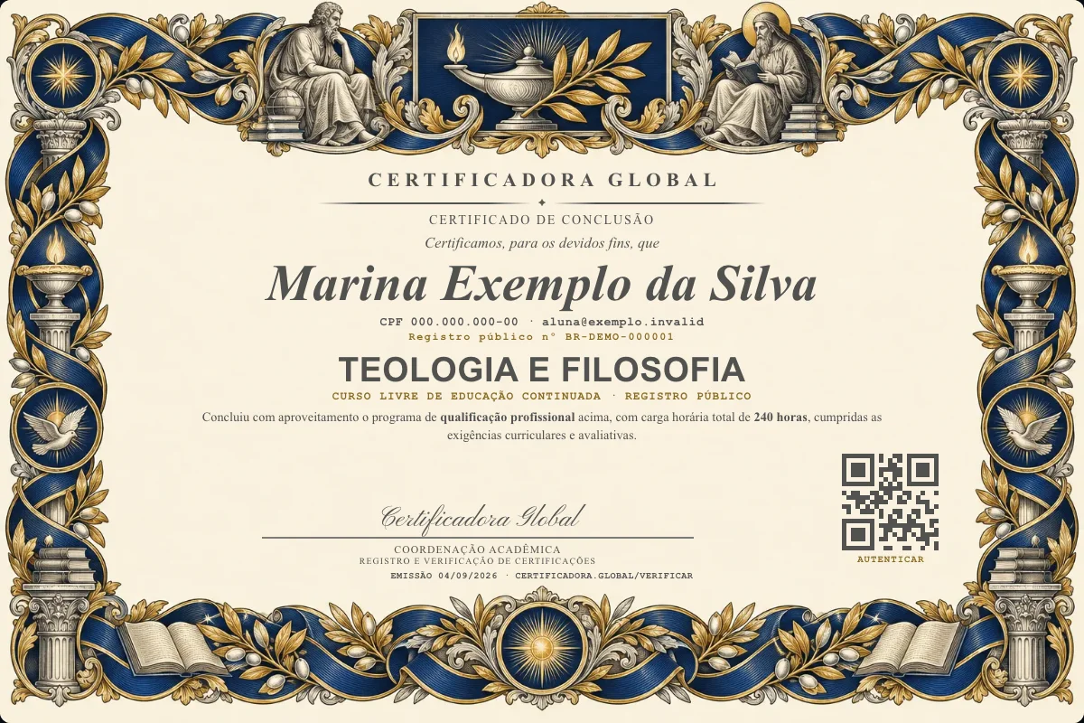 Capa do curso Teologia e Filosofia