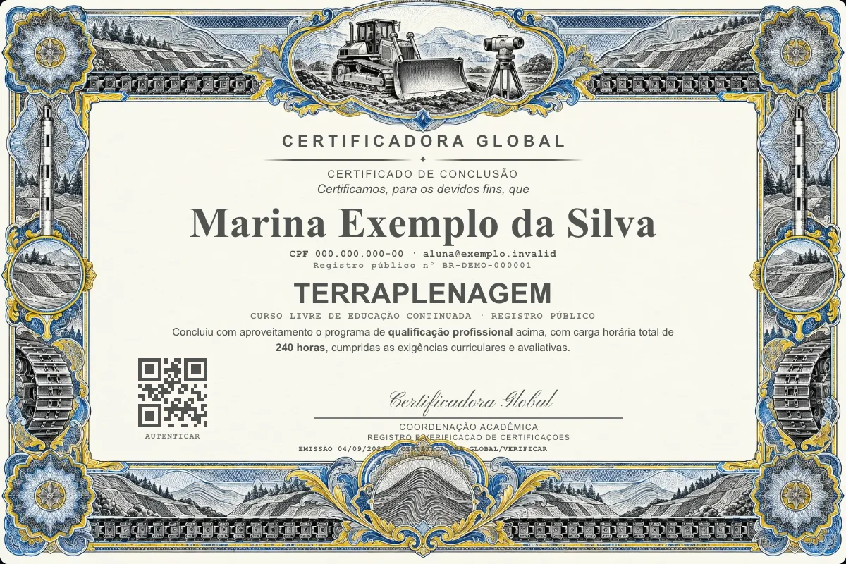 Capa do curso Terraplenagem